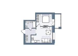 2-к квартира, вторичка, 41м2, 6/6 этаж