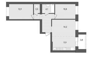 3-к квартира, вторичка, 68м2, 1/9 этаж