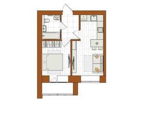 2-к квартира, вторичка, 35м2, 1/12 этаж