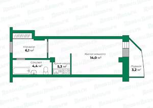 Студия квартира, вторичка, 30м2, 13/18 этаж
