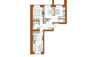 3-к квартира, вторичка, 68м2, 1/12 этаж