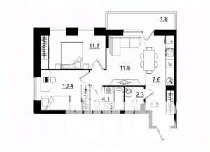 3-к квартира, строящийся дом, 55м2, 11/11 этаж