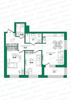 3-к квартира, вторичка, 76м2, 4/8 этаж