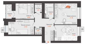 3-к квартира, вторичка, 79м2, 7/12 этаж