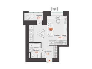 Студия квартира, вторичка, 29м2, 5/12 этаж