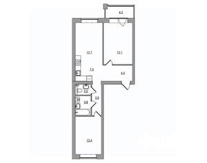 3-к квартира, вторичка, 68м2, 6/6 этаж
