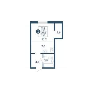 Студия квартира, вторичка, 29м2, 2/17 этаж
