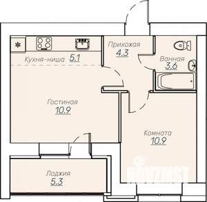 2-к квартира, строящийся дом, 38м2, 2/11 этаж