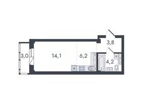 Студия квартира, вторичка, 31м2, 16/16 этаж