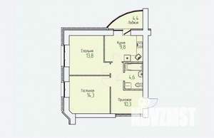 2-к квартира, строящийся дом, 55м2, 10/14 этаж