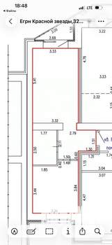 1-к квартира, вторичка, 42м2, 1/17 этаж