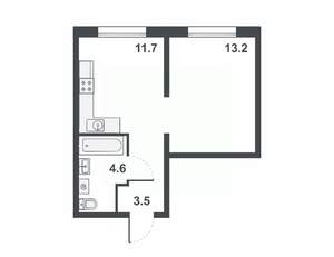1-к квартира, вторичка, 33м2, 14/16 этаж