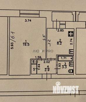 1-к квартира, вторичка, 35м2, 4/5 этаж