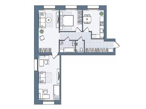 3-к квартира, вторичка, 80м2, 1/7 этаж