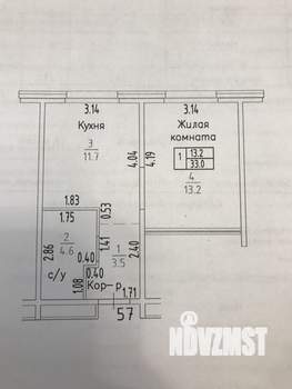 1-к квартира, вторичка, 33м2, 5/14 этаж