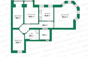 4-к квартира, вторичка, 140м2, 4/5 этаж
