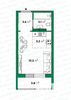 Студия квартира, вторичка, 23м2, 9/18 этаж