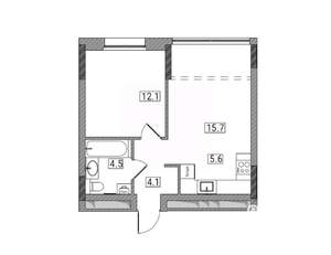 2-к квартира, вторичка, 42м2, 16/17 этаж