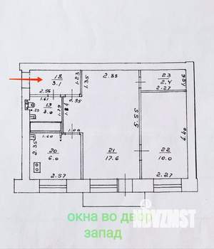2-к квартира, вторичка, 42м2, 5/5 этаж