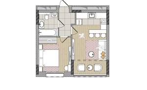 2-к квартира, вторичка, 42м2, 4/17 этаж