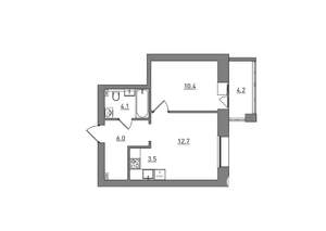 2-к квартира, вторичка, 41м2, 6/7 этаж