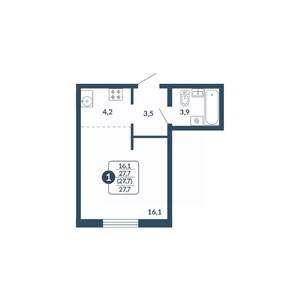 Студия квартира, вторичка, 28м2, 10/17 этаж