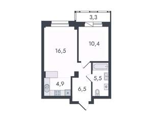 2-к квартира, вторичка, 47м2, 4/16 этаж