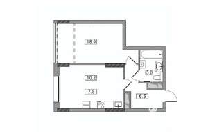 2-к квартира, вторичка, 49м2, 6/17 этаж