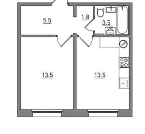 1-к квартира, вторичка, 38м2, 2/17 этаж