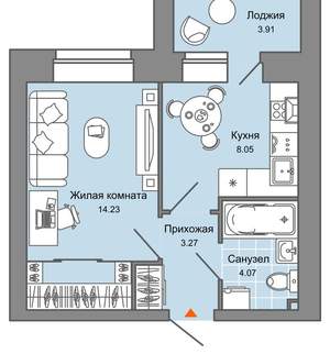 3-к квартира, вторичка, 72м2, 4/7 этаж