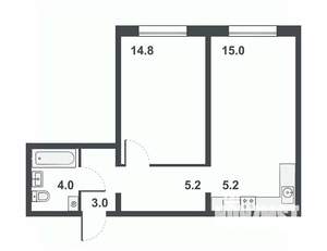 2-к квартира, вторичка, 47м2, 12/16 этаж