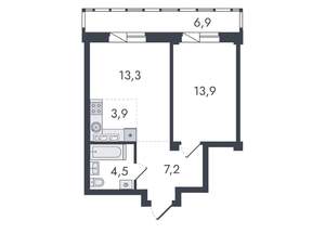 2-к квартира, вторичка, 50м2, 16/16 этаж