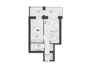 1-к квартира, вторичка, 48м2, 2/6 этаж