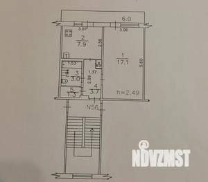 1-к квартира, вторичка, 32м2, 4/5 этаж