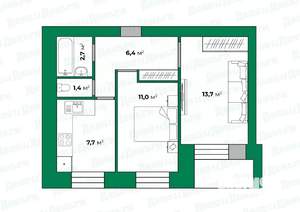 2-к квартира, вторичка, 47м2, 9/9 этаж
