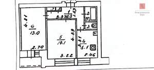 2-к квартира, вторичка, 47м2, 6/9 этаж