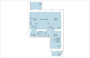 2-к квартира, строящийся дом, 79м2, 6/15 этаж