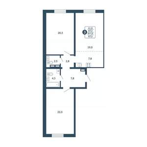 3-к квартира, вторичка, 87м2, 4/17 этаж