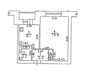 1-к квартира, вторичка, 35м2, 5/5 этаж