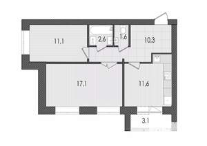 2-к квартира, вторичка, 57м2, 7/9 этаж