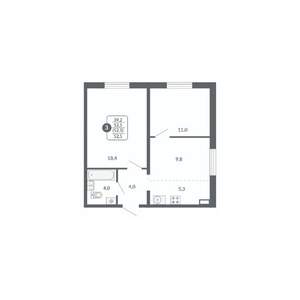 3-к квартира, вторичка, 53м2, 14/17 этаж