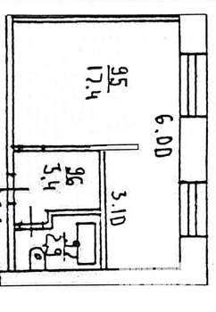 1-к квартира, вторичка, 24м2, 1/5 этаж