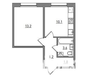 1-к квартира, вторичка, 33м2, 3/17 этаж