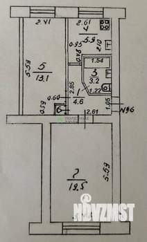 2-к квартира, вторичка, 47м2, 1/5 этаж