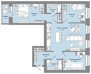 4-к квартира, вторичка, 87м2, 4/8 этаж