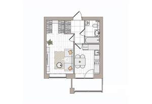1-к квартира, вторичка, 37м2, 4/6 этаж