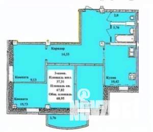 3-к квартира, вторичка, 68м2, 11/18 этаж
