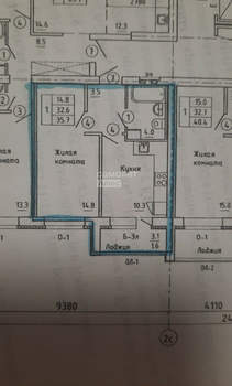 1-к квартира, вторичка, 36м2, 5/9 этаж