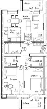 3-к квартира, вторичка, 74м2, 3/9 этаж