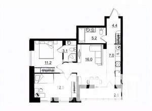 3-к квартира, вторичка, 62м2, 7/11 этаж